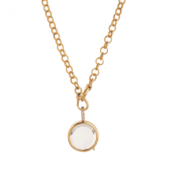 European and American Retro Personality Photo Box Pendant Necklace Openable DIY Pendant Hollow Design Transparent Box 18K Gold Color Retention