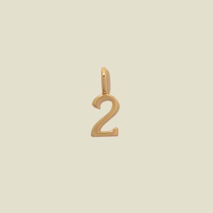 Lucky Angel Number Square Tag Necklace for Women 1-9 Furnace Vacuum Electroplating 18K Real Gold Color Retention