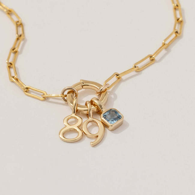 Lucky Angel Number Square Tag Necklace for Women 1-9 Furnace Vacuum Electroplating 18K Real Gold Color Retention