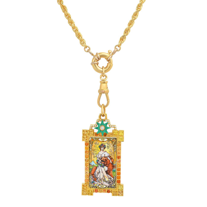 Bohemian Style Large Square Tarot Card Necklace for Women Sun Moon Demon Eye Necklace Heart Long Necklace