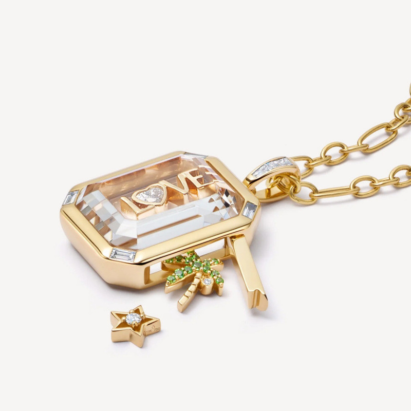 Cross-Border Amazon Simple Transparent Glass Open-Free DIY Necklace Simple Light Luxury Versatile Collarbone Chain