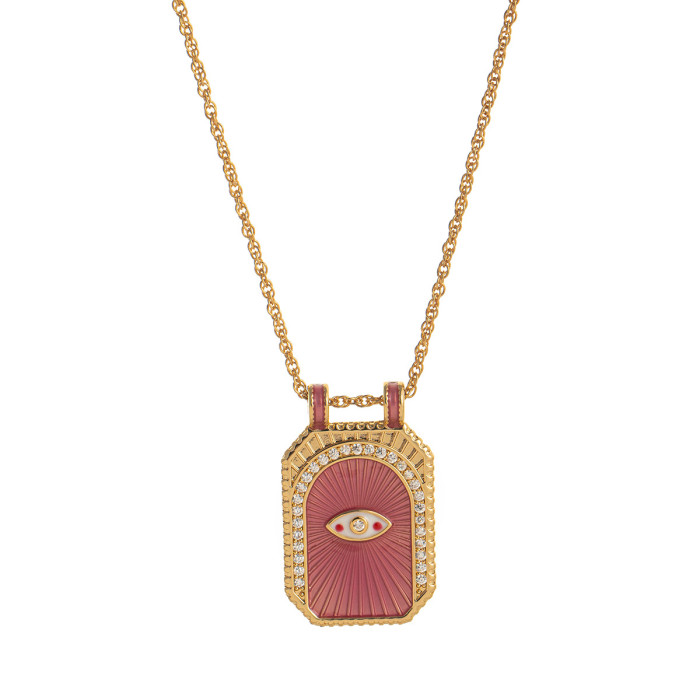 Artistic Retro Style Tarot Card Necklace Sun Moon Eight-Pointed Star Heart Planet Desert Necklace