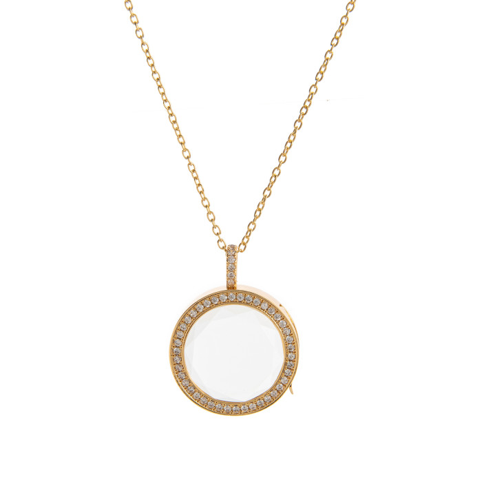 Cross-Border Independent Station Retro Personality Photo Box Pendant Necklace Openable Pendant Hollow Design Transparent Box Clavicle Chain