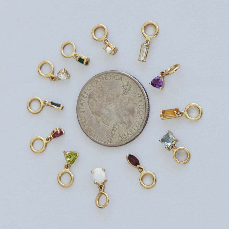 In Stock Classic Element DIY December Birthstone Pendant for Women Mother's Day Color Retention Vacuum Furnace Plated 18K Gold