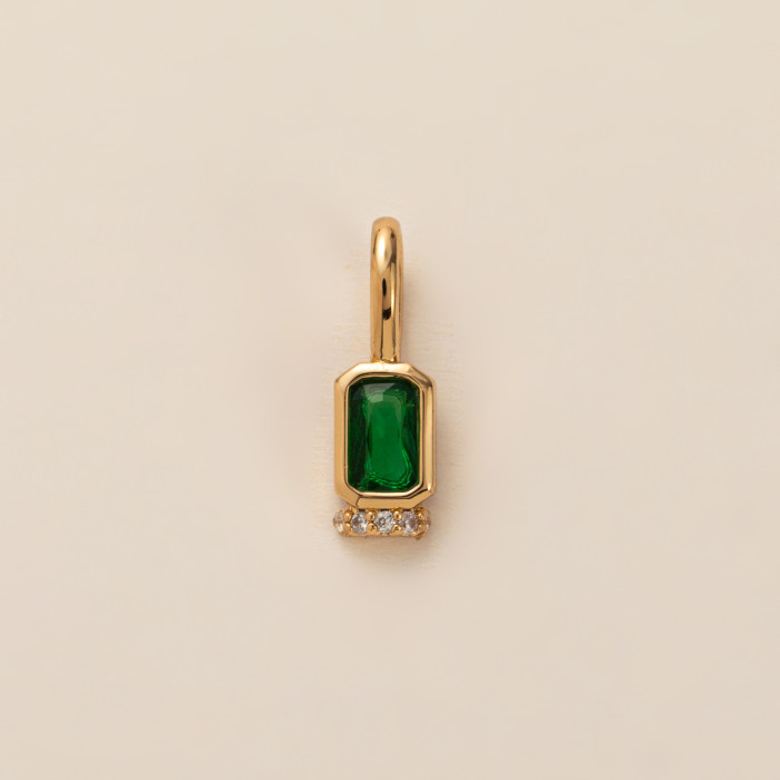 New Style Twelve Birthstone Necklace for Women Fresh Sweet Simple Adjustable Clasp Fashion Princess Square Stone