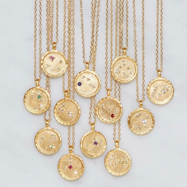 Finished Necklace Cross-Border New Product December Birthstone Zircon 12 Constellations Zodiac Necklace 18K Gold Plated