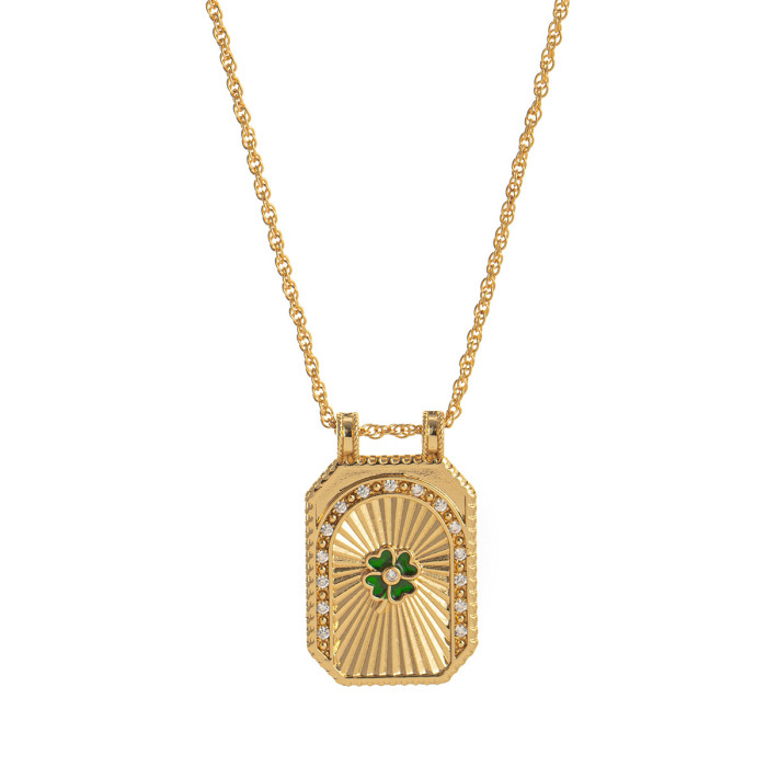 Artistic Retro Style Tarot Card Necklace Sun Moon Eight-Pointed Star Heart Planet Desert Necklace
