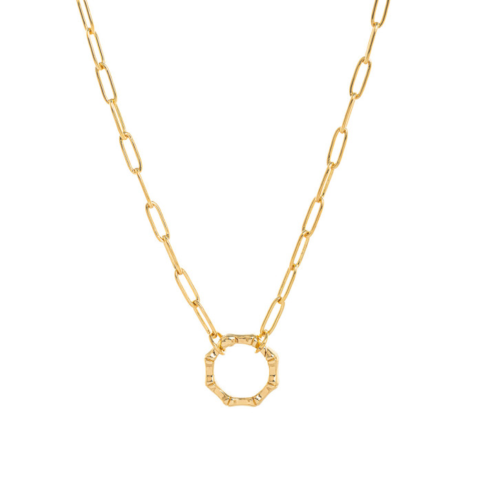Independent Station Live Mouth Circle Necklace Heart Round Pendant Necklace Ins Style Bracelet Gold Plated Color Retention