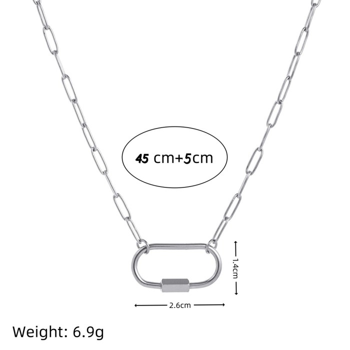 In Stock Stainless Steel DIY Basic Adjustable Chain Collection Heart Round Necklace Furnace Vacuum Plating 18K Gold Color Retention