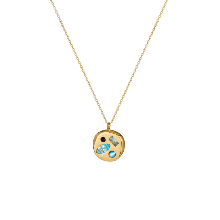Colorful Zircon December Birthstone Beautiful Meaning Birthday Gift Mom Gift Necklace Collarbone Chain