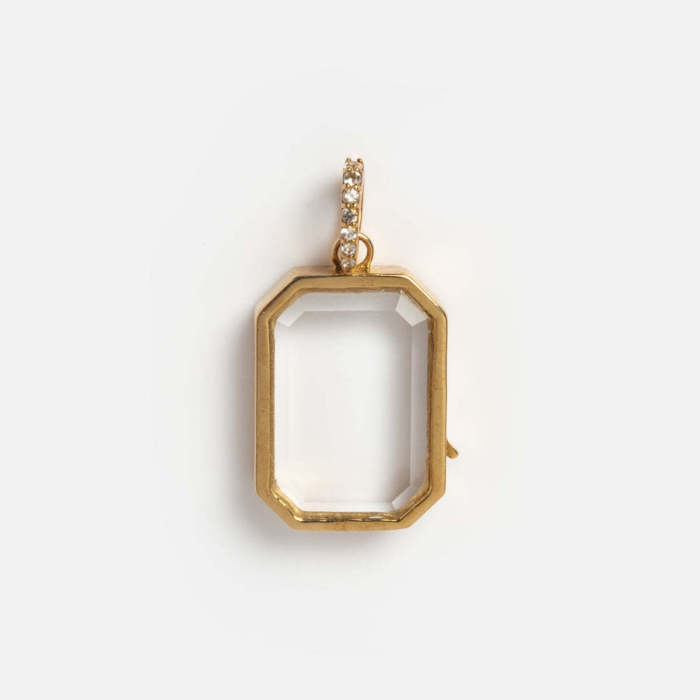 European and American Retro Personality Photo Box Pendant Necklace Openable DIY Pendant Hollow Design Transparent Box 18K Gold Color Retention