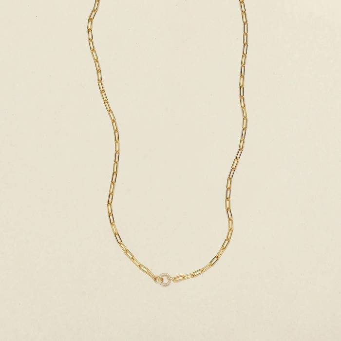 European and American New Style DIY Basic Adjustable Chain Collection Round Oval Necklace Electroplated 18K Gold Color Retention
