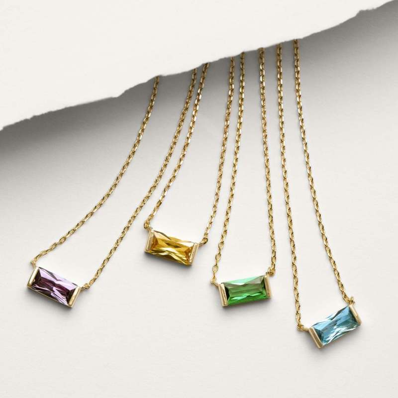 Stainless Steel Independent Stand Ins Hot Sale Twelve Birthstone Necklace 12 Birthstone Zircon Necklace Monthly Stone for Women