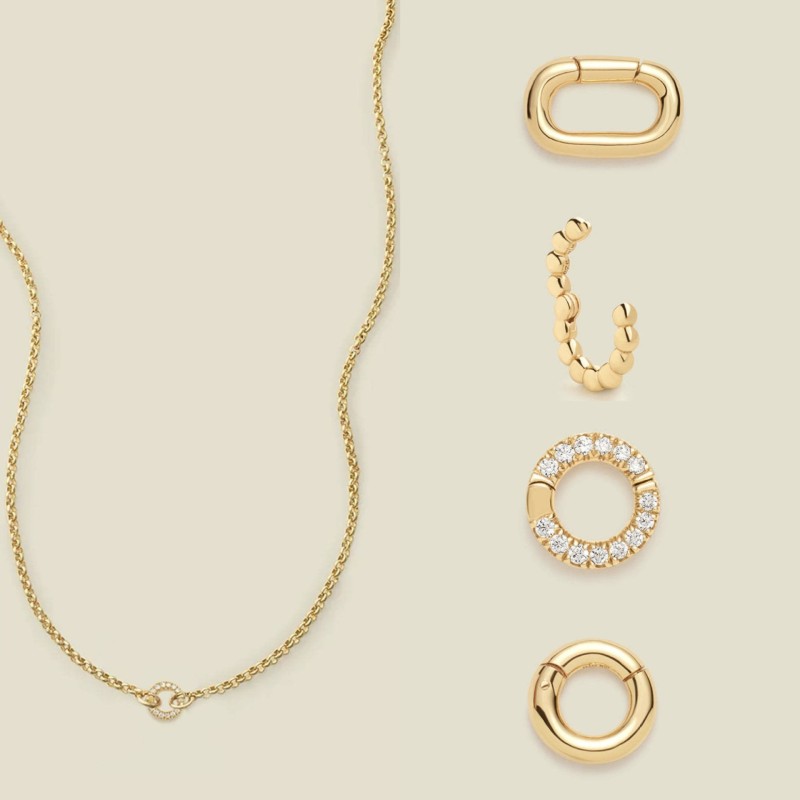 European and American New Style DIY Basic Adjustable Chain Collection Round Oval Necklace Electroplated 18K Gold Color Retention