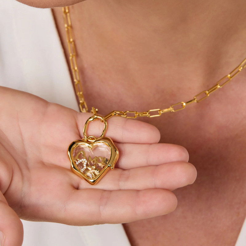 Cross-Border Independent Station Heart Zircon Necklace Light Luxury Versatile Collarbone Chain French DIY Design Sense Accessory