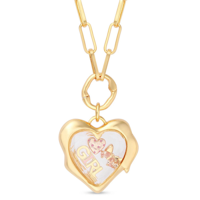 Cross-Border Independent Station Heart Zircon Necklace Light Luxury Versatile Collarbone Chain French DIY Design Sense Accessory