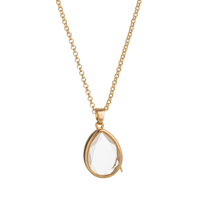 European and American Retro Personality Photo Box Pendant Necklace Openable DIY Pendant Hollow Design Transparent Box 18K Gold Color Retention