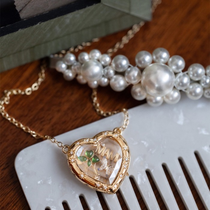 Cross-Border Hot-Selling Transparent Glass Open-Close Design DIY Cute Personalized Necklace Simple Versatile Accessory