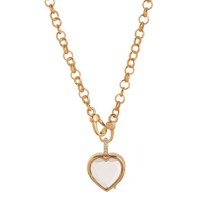 European and American Retro Personality Photo Box Pendant Openable Hollow Design Transparent Box DIY Pendant 18k Gold Color Retention