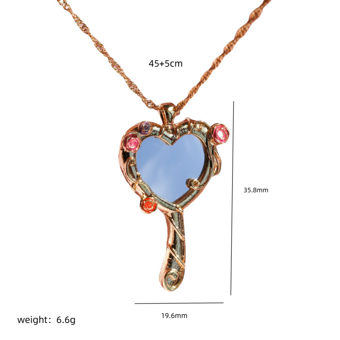 Barbie Magic Mirror Dopamine Real Lens Necklace Photo Frame Necklace Cute Girl Ins Style Color Retention