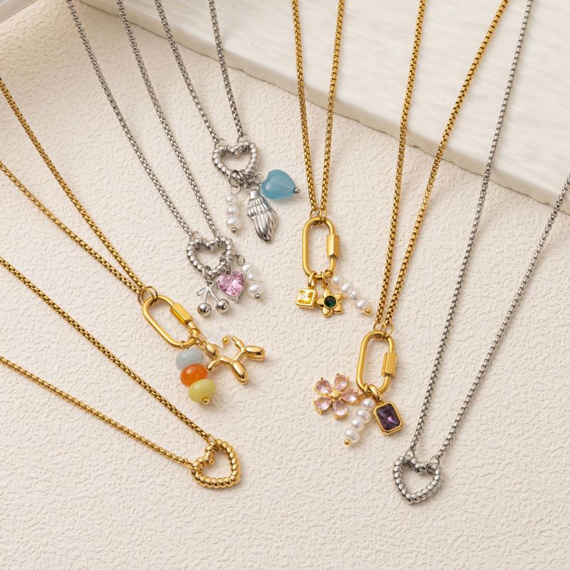 Stainless Steel Furnace Vacuum Plating 18K Real Gold Twist Open Ring Pearl Paperclip Detachable Basic Chain