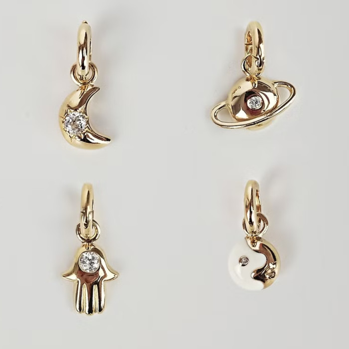 Independent Station Cross-Border Simple Twelve Birthstones Light Luxury High Praise Palm Moon Tai Chi Planet Pendant Gold-Plated Color Retention