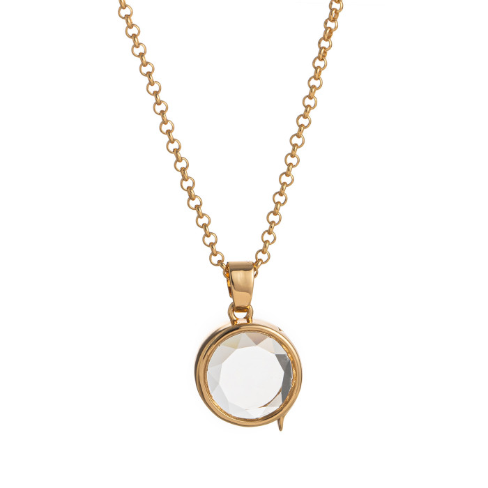 European and American Retro Personality Photo Box Pendant Necklace Openable DIY Pendant Hollow Design Transparent Box 18K Gold Color Retention