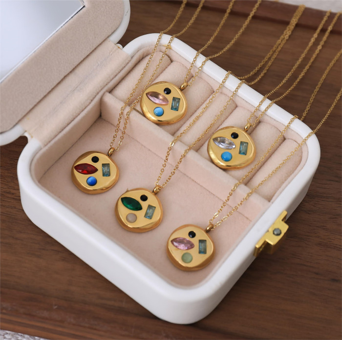 Colorful Zircon December Birthstone Beautiful Meaning Birthday Gift Mom Gift Necklace Collarbone Chain