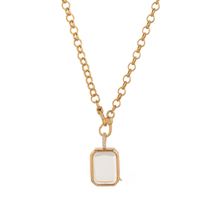 European and American Retro Personality Photo Box Pendant Necklace Openable DIY Pendant Hollow Design Transparent Box Accessory