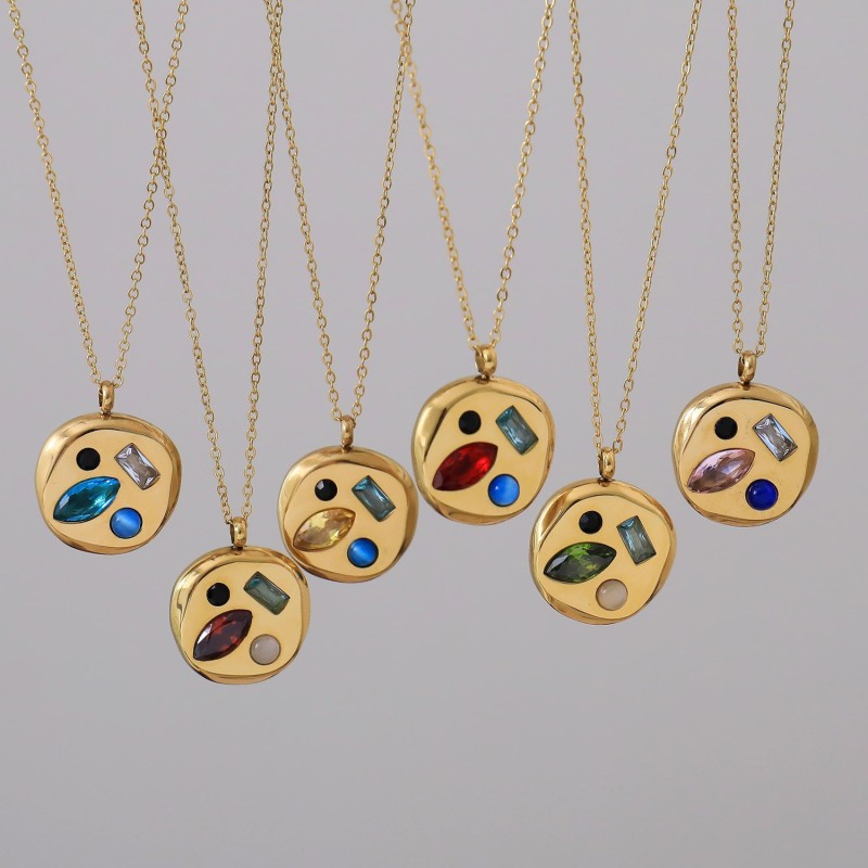 Colorful Zircon December Birthstone Beautiful Meaning Birthday Gift Mom Gift Necklace Collarbone Chain