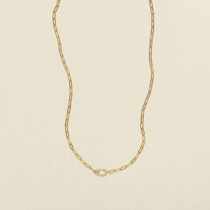 European and American New Style DIY Basic Adjustable Chain Collection Round Oval Necklace Electroplated 18K Gold Color Retention