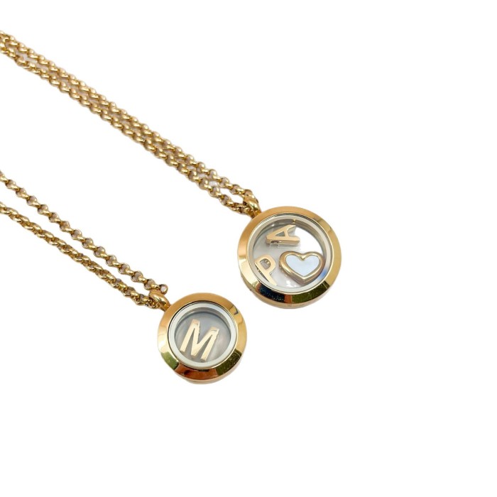European and American Retro Personality Photo Box Pendant Necklace Openable DIY Pendant Hollow Design Transparent Box 18K Gold Color Retention