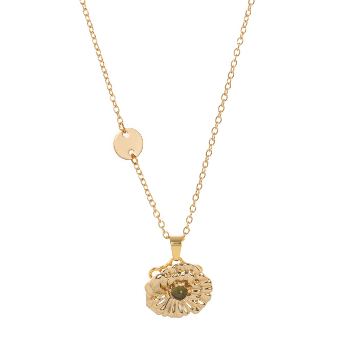 In Stock Rotatable December Flower Rotating Flower Lucky Necklace Elegant Versatile European and American Cross-Border Hot Sale