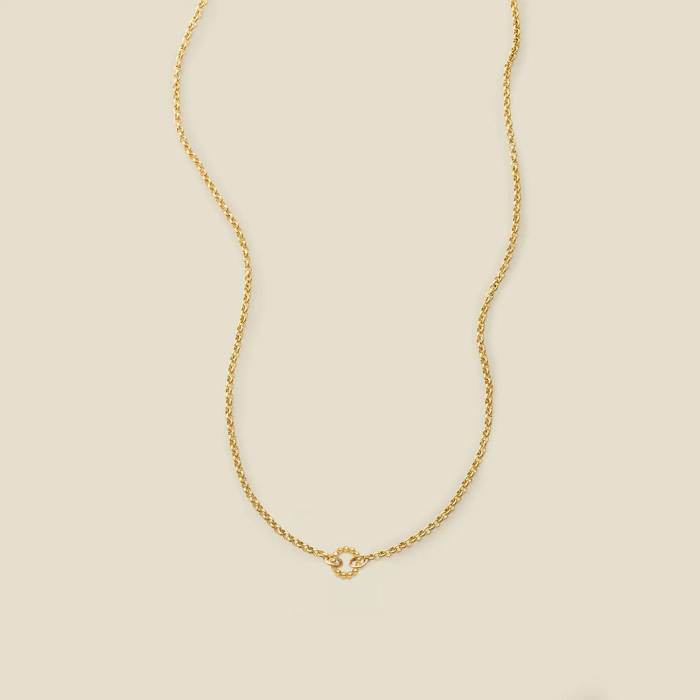 European and American New Style DIY Basic Adjustable Chain Collection Round Oval Necklace Electroplated 18K Gold Color Retention