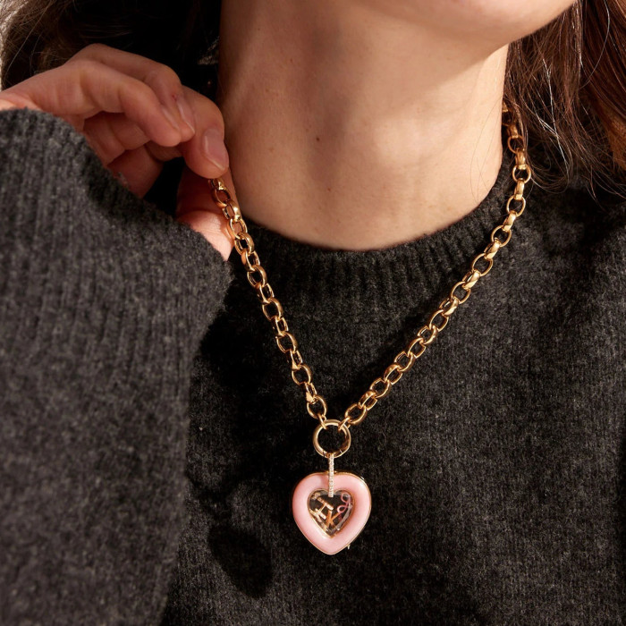 European and American Retro Personality Photo Box Pendant Necklace Openable DIY Pendant Hollow Design Transparent Box 18K Gold Color Retention