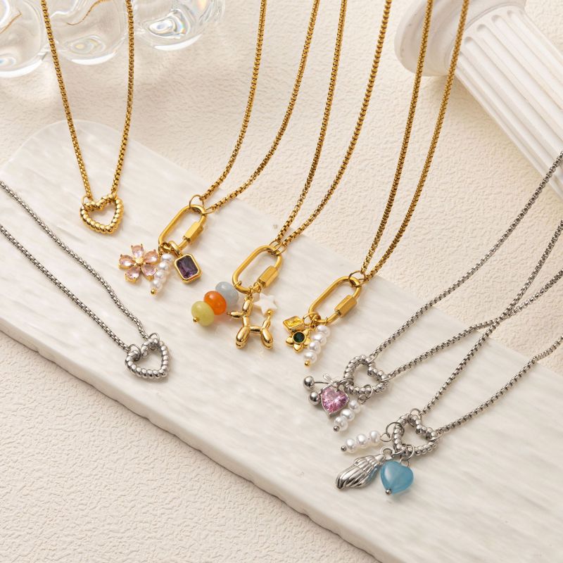 Stainless Steel Furnace Vacuum Plating 18K Real Gold Twist Open Ring Pearl Paperclip Detachable Basic Chain