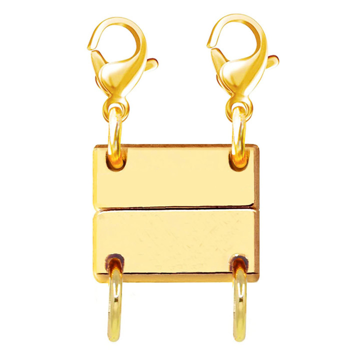 Cross-Border Jewelry Accessories Layered Magnetic Necklace Clasp Stacking Necklace Multi-Layer Clasp Copper Gold-Plated Magnetic Clasp