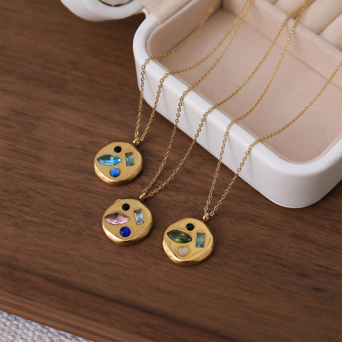Colorful Zircon December Birthstone Beautiful Meaning Birthday Gift Mom Gift Necklace Collarbone Chain