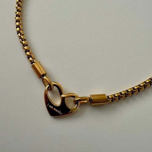 Stainless Steel Heart Necklace Pendant Mama Necklace Double-Sided Heart Valentine's Day Jewelry Furnace Vacuum Plating 18k