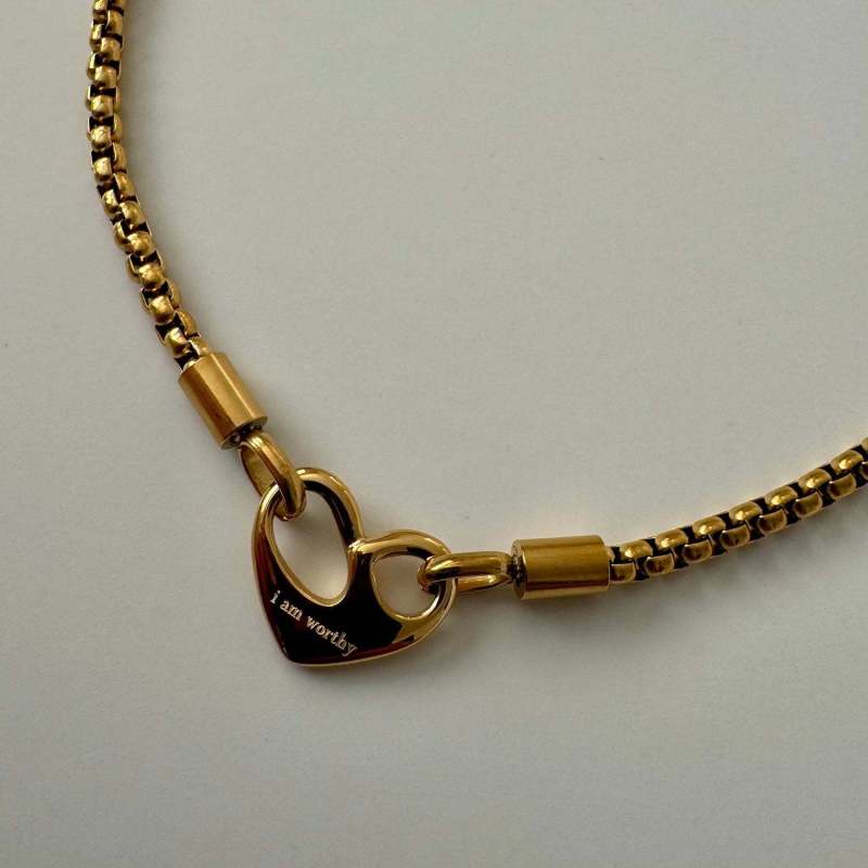 Stainless Steel Heart Necklace Pendant Mama Necklace Double-Sided Heart Valentine's Day Jewelry Furnace Vacuum Plating 18k