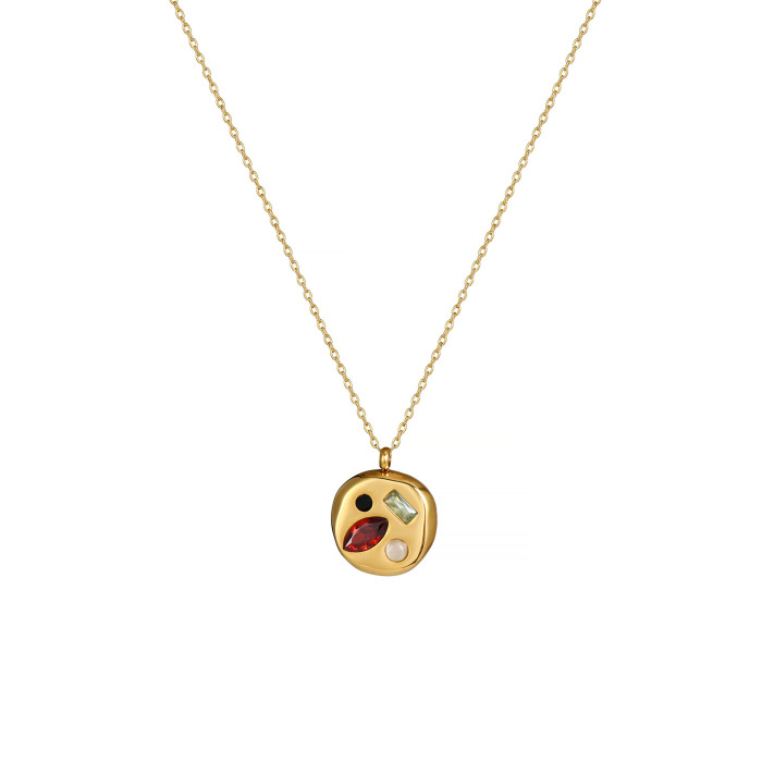 Colorful Zircon December Birthstone Beautiful Meaning Birthday Gift Mom Gift Necklace Collarbone Chain