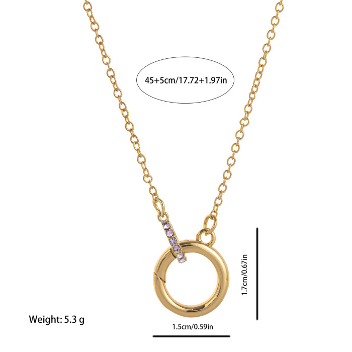 European and American Cross-Border Colorful Twelve Birthstone Niche Adjustable Necklace Light Luxury Women's Collarbone Chain Gold Plated