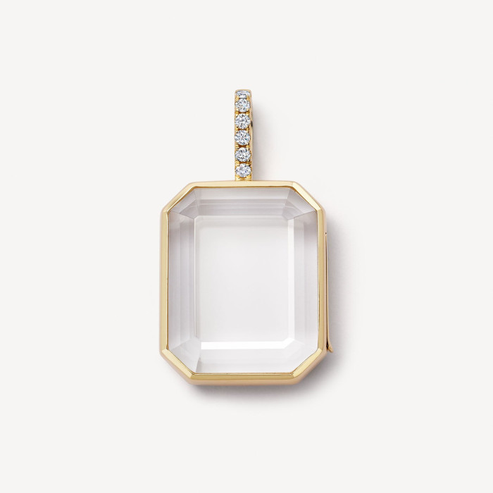 European and American Retro Personality Photo Box Pendant Necklace Openable DIY Pendant Hollow Design Transparent Box 18K Gold Color Retention