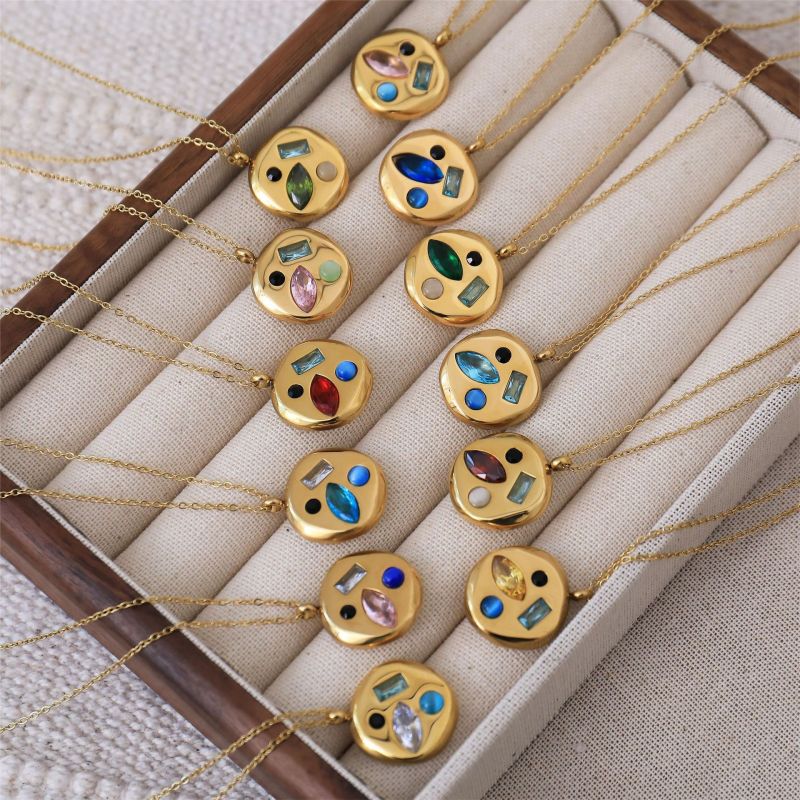Colorful Zircon December Birthstone Beautiful Meaning Birthday Gift Mom Gift Necklace Collarbone Chain
