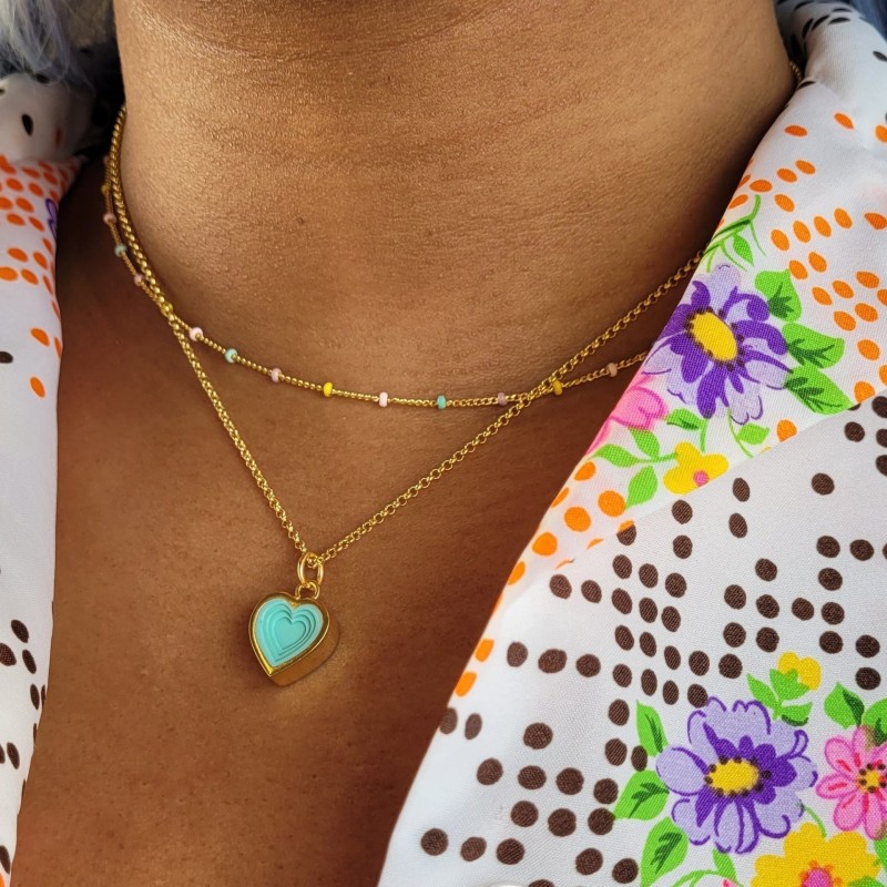 European and American Heart Stainless Steel Necklace Star Stainless Steel Geometric Necklace Vacuum Gold Plated 18k Color Retention