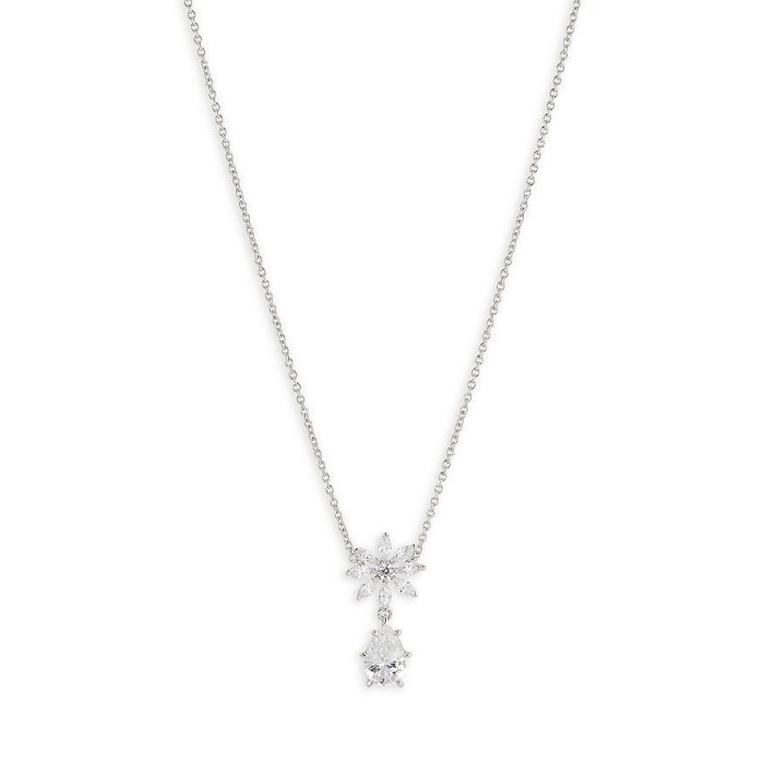 European and American Zircon Oval Round Pendant Necklace Simple Ins Fashion Electroplated Real Gold Color Retention