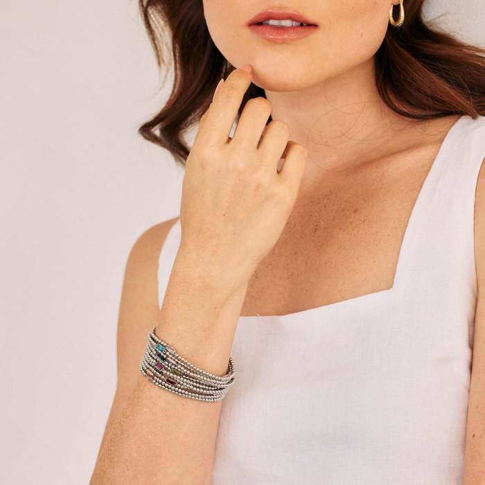 Minimalist Luxury Independent Birthstone Bracelet for Women December Birthstone Round Bead Chain