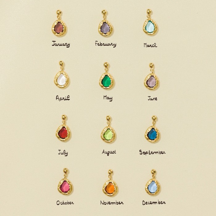 Stainless Steel December Birthstone Valentine's Day Gift Necklace Vacuum Electroplated 18K Gold Color Retention