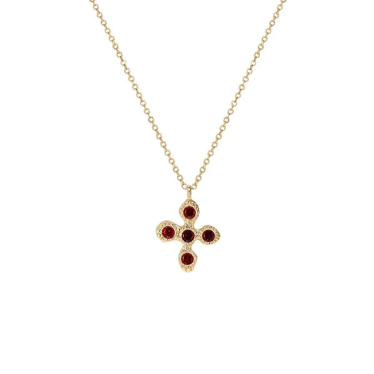 Cross-Border Two-Tone Daisy Inlaid Diamond Necklace main image