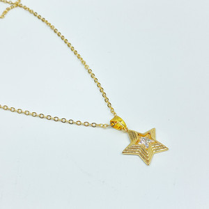 European and American Zircon Oval Round Pendant Necklace Simple Ins Fashion Electroplated Real Gold Color Retention